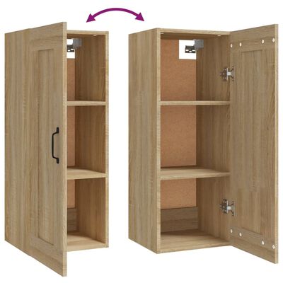 vidaXL Hanging Cabinet Sonoma Oak 13.8"x13.4"x35.4" Engineered Wood