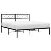 vidaXL Metal Bed Frame Black Powder-coated steel Small Double