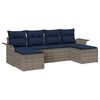 vidaXL Garden Sofa Set with Cushion 6 pcs Grey Poly Rattan