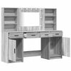 vidaXL Dressing Table Set with LED 3 pcs Grey Sonoma Engineered Wood