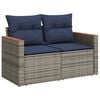 vidaXL 11 Piece Garden Sofa Set with Cushions Grey Poly Rattan