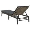 vidaXL Sun Lounger Grey PE Rattan, Powder-Coated Steel Adjustable