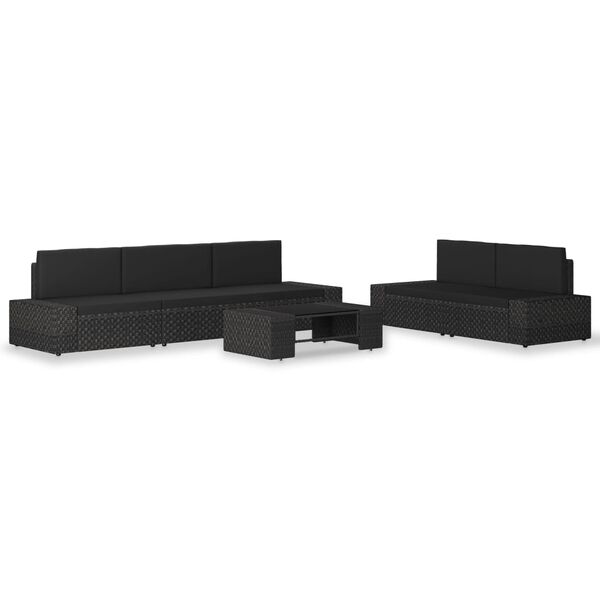 vidaXL Garden Lounge Set Black