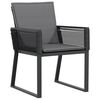 vidaXL Garden Chair Set of 4 Black PE Rattan Standard Lightweight