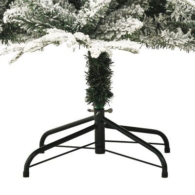 vidaXL Artificial Christmas Tree with Flocked Snow Green 70.9" PVC&PE
