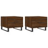 vidaXL Coffee Table Set of 2 Brown Oak Engineered Wood, Iron