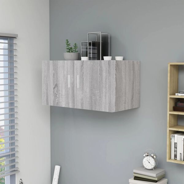 vidaXL Wall Mounted Cabinet Grey Sonoma Engineered wood Standard Modern