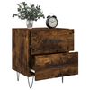 vidaXL Bedside Cabinet Set of 2 Smoked Oak Engineered wood, Iron Medium