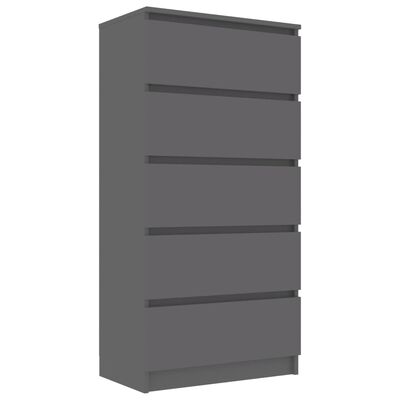 vidaXL Drawer Sideboard Gray 23.6"x13.7"x47.6" Chipboard