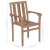 vidaXL Wooden Garden Chair Set of 2 Natural wood Solid teak Medium
