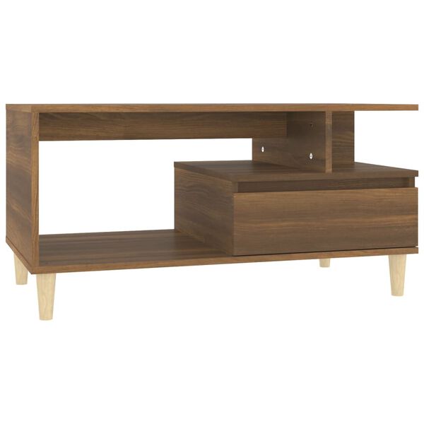 vidaXL Coffee Table Brown Oak Engineered wood 35.4x19.3x17.7 in