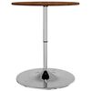 vidaXL Bar Table Dark Brown Solid Oak Wood, Chromed Steel Compact