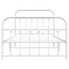 vidaXL Bed Frame White Powder-Coated Steel Twin Bed Frame Rectangular