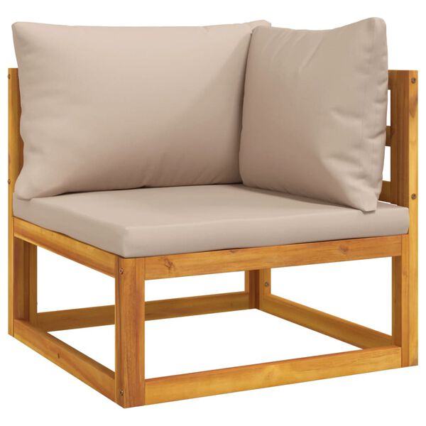 vidaXL Garden Lounge Set Taupe Solid acacia wood, Fabric (100% polyester)