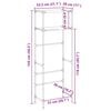 vidaXL Storage Rack Black Iron, Non-woven fabric 21.1 x 11.0 x 56.3 in