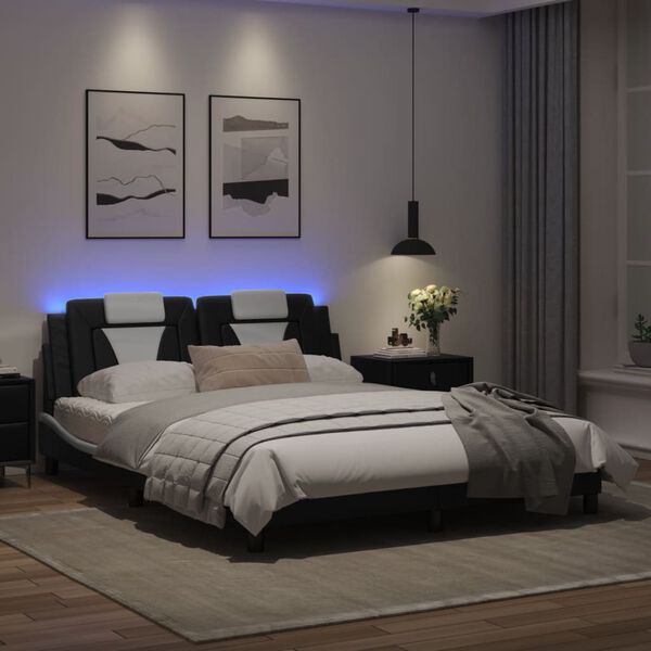 vidaXL Bed Frame Black and White