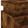 vidaXL Bedside Cabinets with LED Lights 2 pcs Smoked Oak 13.8"x15.4"x21.7"