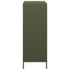 vidaXL Highboard Olive Green Cold-rolled Steel 26.8 x 15.4 x 40.7 in