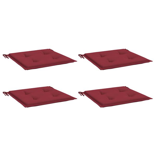 vidaXL Patio Chair Cushions 4 pcs Wine Red 15.7x15.7x1.6" Oxford Fabric
