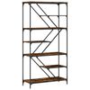 vidaXL Bookshelf Smoked Oak Engineered Wood, Steel 35.8x14.2x69.3 in