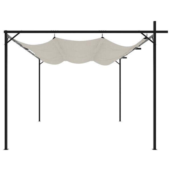 vidaXL Pergola with Retractable Roof Cream 155.5"x115"x90.6"
