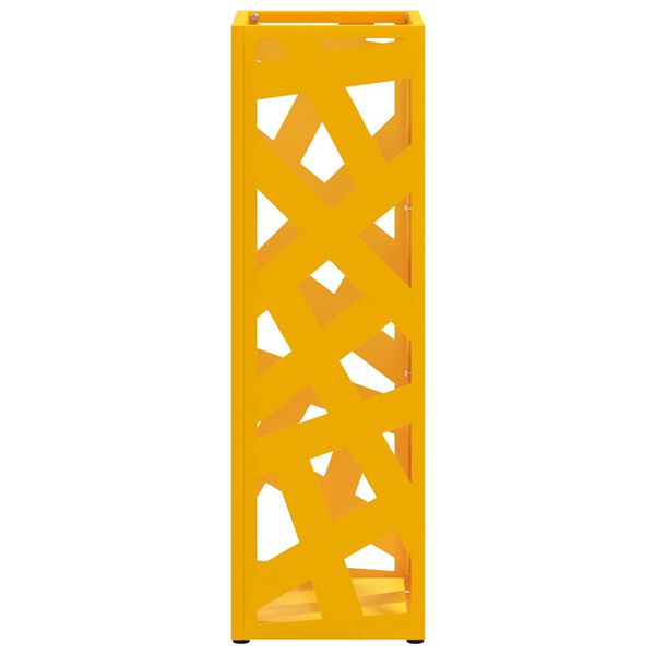 vidaXL Umbrella Stand Mustard 15.5 x 15.5 x 49 cm Metal