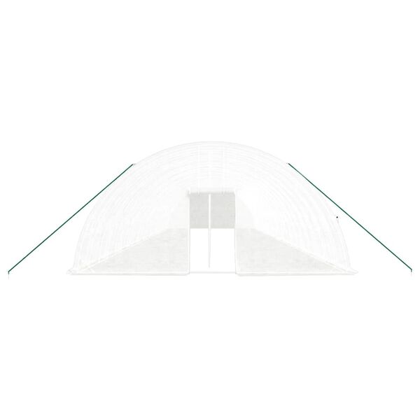 vidaXL Greenhouse White Polyethylene, Galvanized Steel Large Expandable