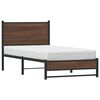 vidaXL Bed Frame Brown Oak Steel, Engineered Wood Twin Bed Frame