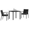 vidaXL Garden Dining Set 3 pcs Black and Grey PE Rattan