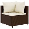 vidaXL Patio Lounge Set Set of 7 Brown, Cream White