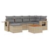 vidaXL Garden Sofa Set Mix Beige PE rattan, powder-coated steel, acacia wood