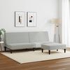 vidaXL Sofa Bed Light gray Velvet (100% polyester), wood, plastic 2-Seater