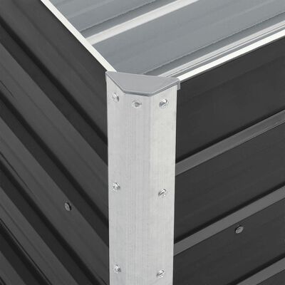 vidaXL Garden Raised Bed Galvanized Steel 94.5"x15.7"x17.7" Anthracite