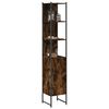 vidaXL Bathroom Cabinet Smoked Oak Engineered Wood, Powder-Coated Steel