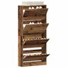 vidaXL Shoe Cabinet Old Wood 31.50 x 8.27 x 64.37 in Engineered Wood