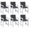 vidaXL Lowback Chair Cushion Set of 6 Melange Anthracite 100% Polyester