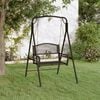 vidaXL Swing Bench Black Steel Medium Durable Swing Bench