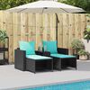 vidaXL 5 Piece Patio Sofa Set with Cushions Stackable Black Poly Rattan