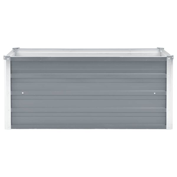 vidaXL Raised Bed Gray Galvanized steel 39.4 x 15.7 x 17.7 in Raised Bed