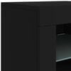 vidaXL Sideboard Black Engineered wood, Glass Large Sideboard
