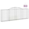 vidaXL Gabion Basket Set of 13 Silver Galvanized Iron Extra Long