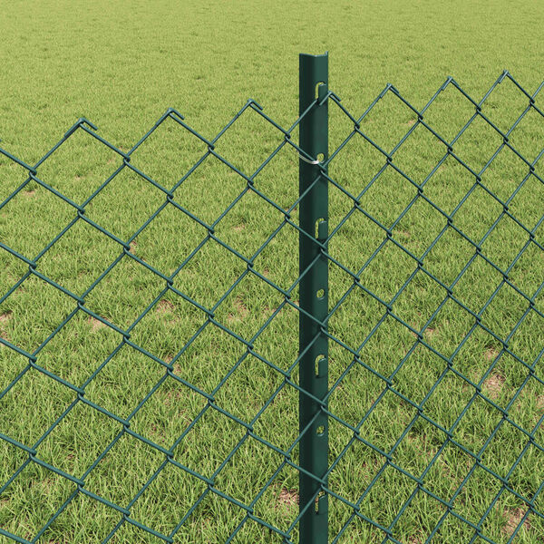 vidaXL Fence and Post Green 2.62 x 32.81 ft Steel