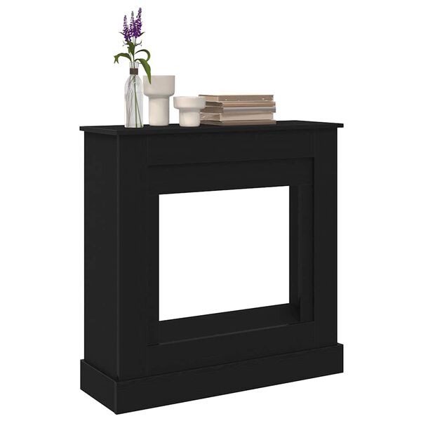 vidaXL Fireplace Surround Black Oak 35.4x11.8x35.4" Engineered Wood