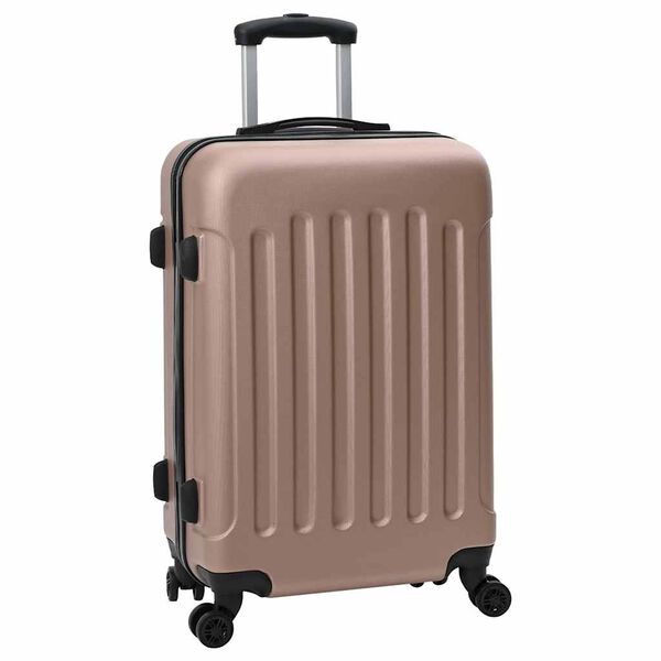 vidaXL Suitcase 3 pcs Rose Gold 19.69 x 12.20 x 30.71 in ABS Plastic