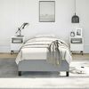 vidaXL Bed Frame Light Gray Polyester, Plywood, Engineered Wood Twin XL