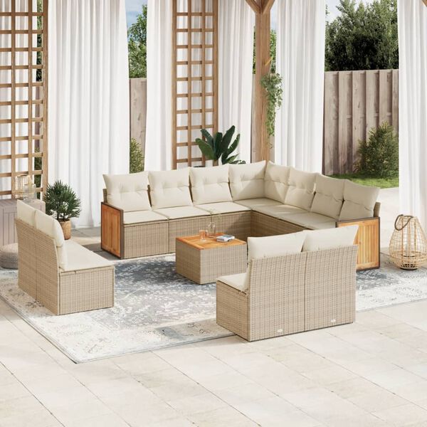 vidaXL Garden Sofa Set Beige