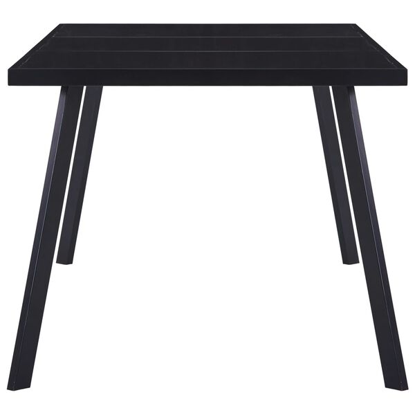 vidaXL Dining Table Black Tempered glass, steel