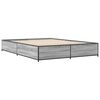 vidaXL Bed Frame Grey Sonoma Engineered wood, steel Double Durable