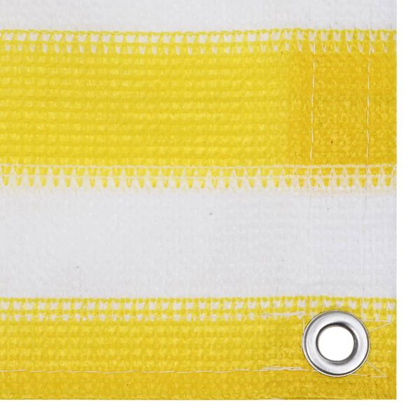 vidaXL Balcony Screen Yellow and White 47.2x236.2" HDPE