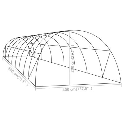 vidaXL Greenhouse 344.4 ft² 26.2'x13.1'x6.6'